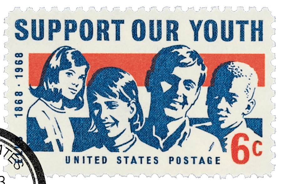 1342 - 1968 6c Support Our Youth-Order of Elks - Mystic Stamp Company