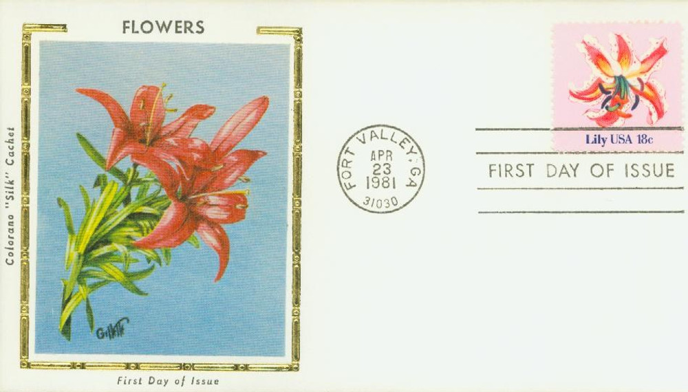 Lilyページ 1879 - 1981 18c Flowers: Lily - Mystic Stamp Company