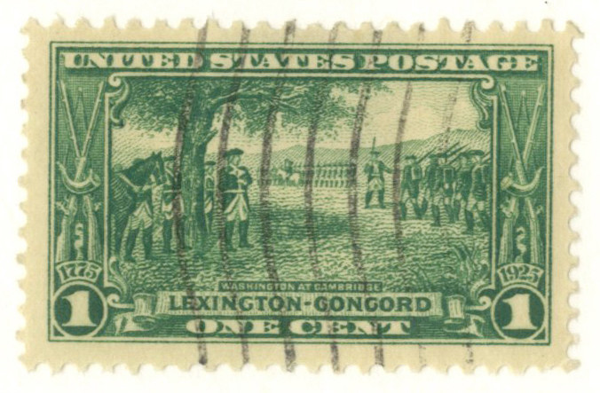 617 - 1925 1c Washington at Cambridge, Deep Green - Mystic Stamp