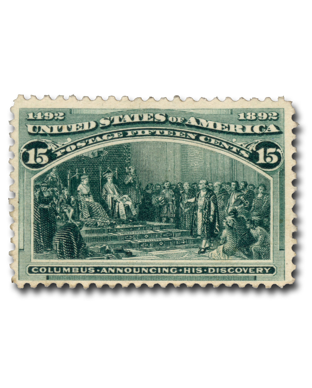 238 - 1893 15c Columbus Announcing His Discovery, Dark Green