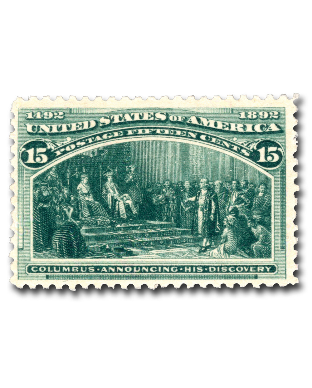 ディズニーのCOLUMBUS 238 - 1893 15c Columbus Announcing His Discovery, Dark Green