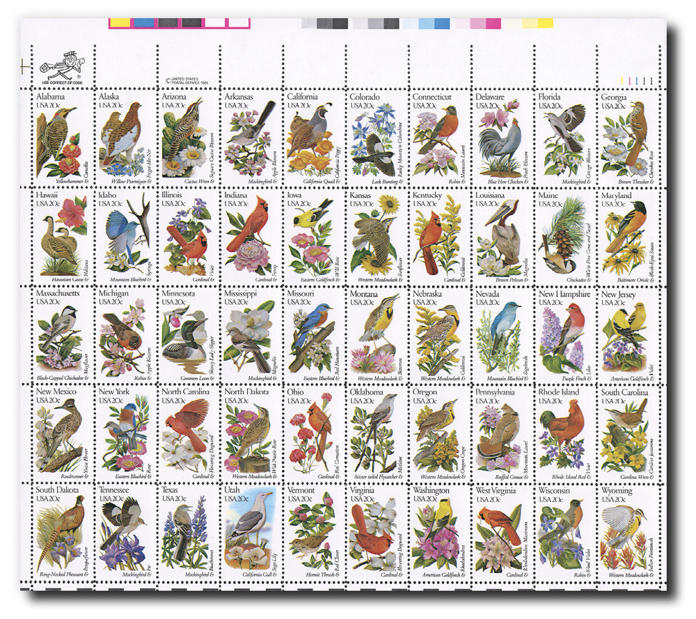 1953-2002 - 1982 20c State Birds & Flowers - Mystic Stamp Company