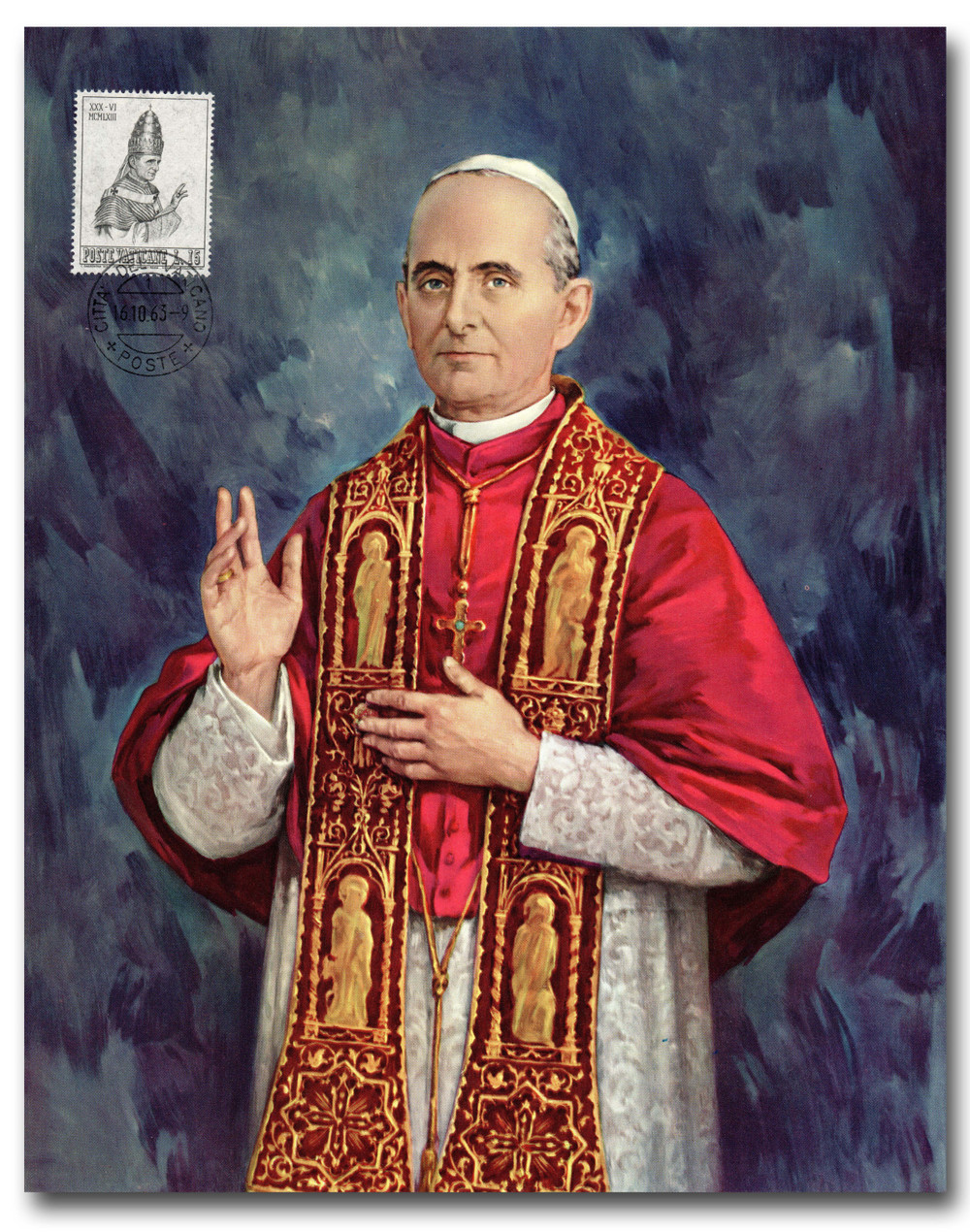 AC883 - 1963 Pope Paul VI, Cancelled Portrait Card - Mystic