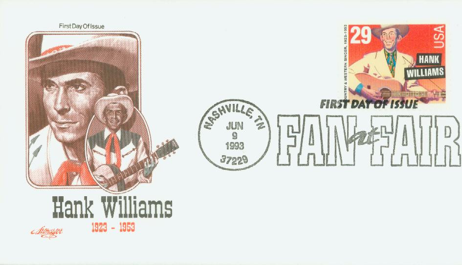 2723 - 1993 29c Legends of American Music: Hank Williams - Mystic