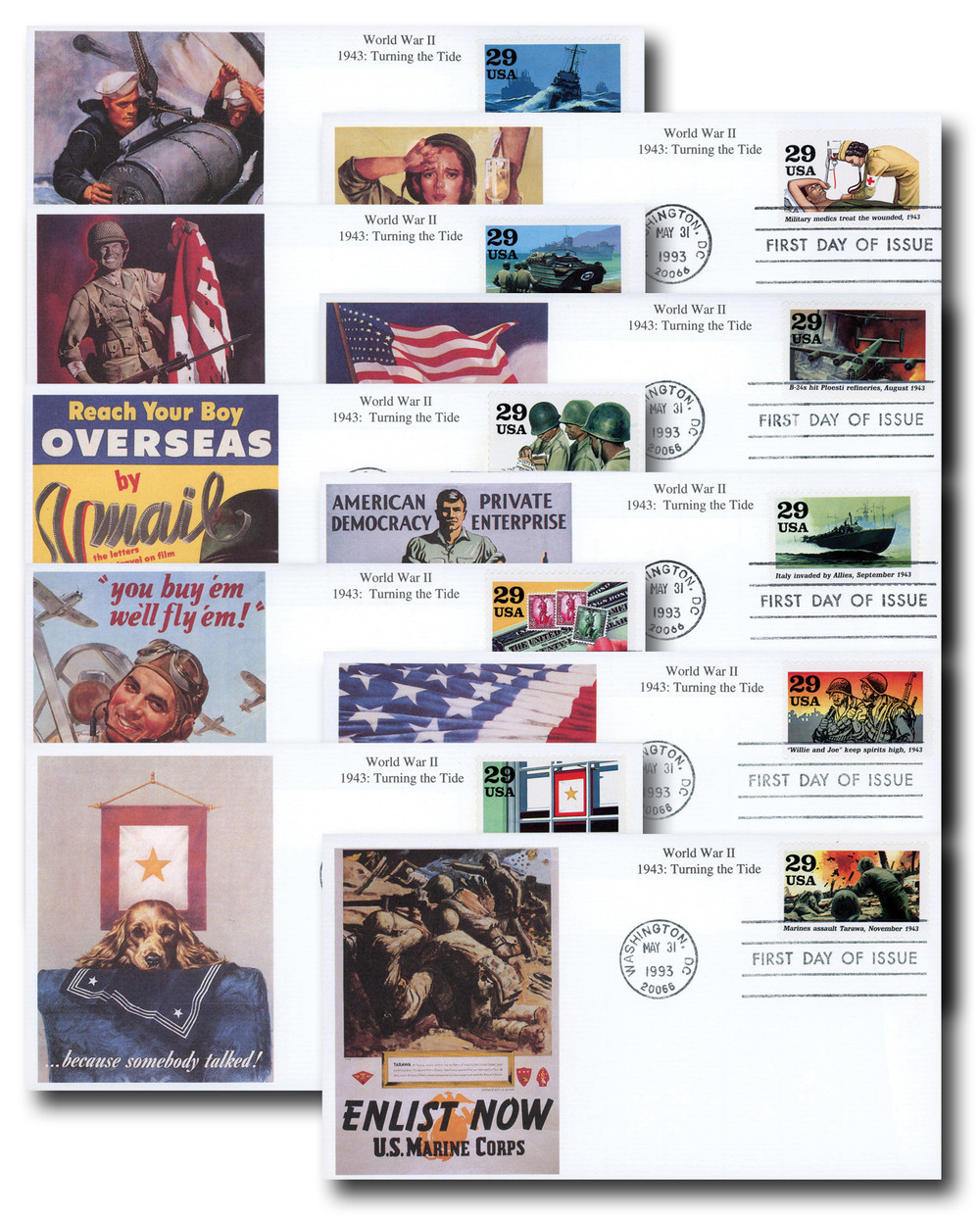 2765 - 1993 29c World War II: Turning the Tide - Mystic