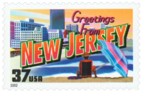 3725 - 2002 37c Greetings from America: New Jersey - Mystic Stamp