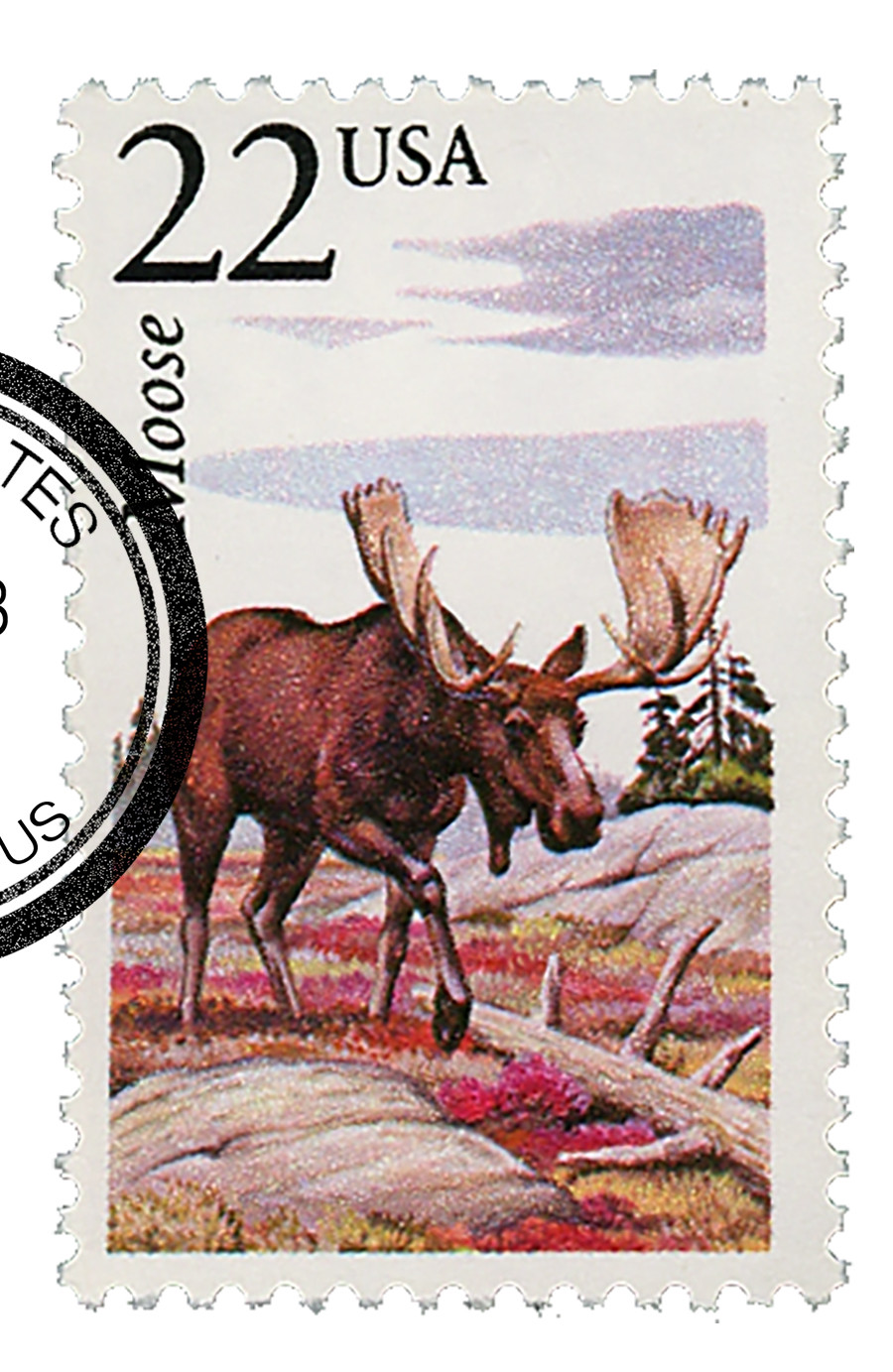 2298 - 1987 22c North American Wildlife: Moose - Mystic Stamp Company