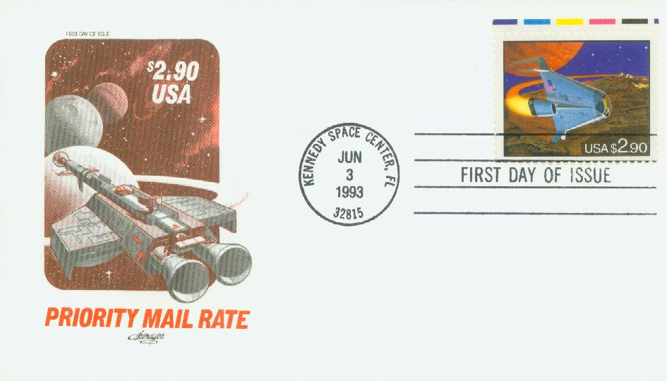 2543 - 1993 $2.90 Space Shuttle, Priority Mail - Mystic Stamp Company