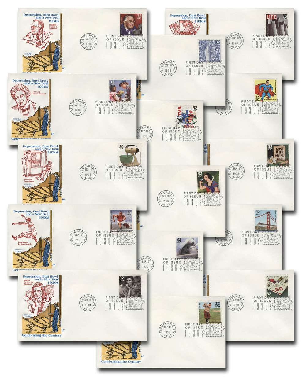 3185 - 1998 32c Celebrate the Century: 1930s - Mystic Stamp