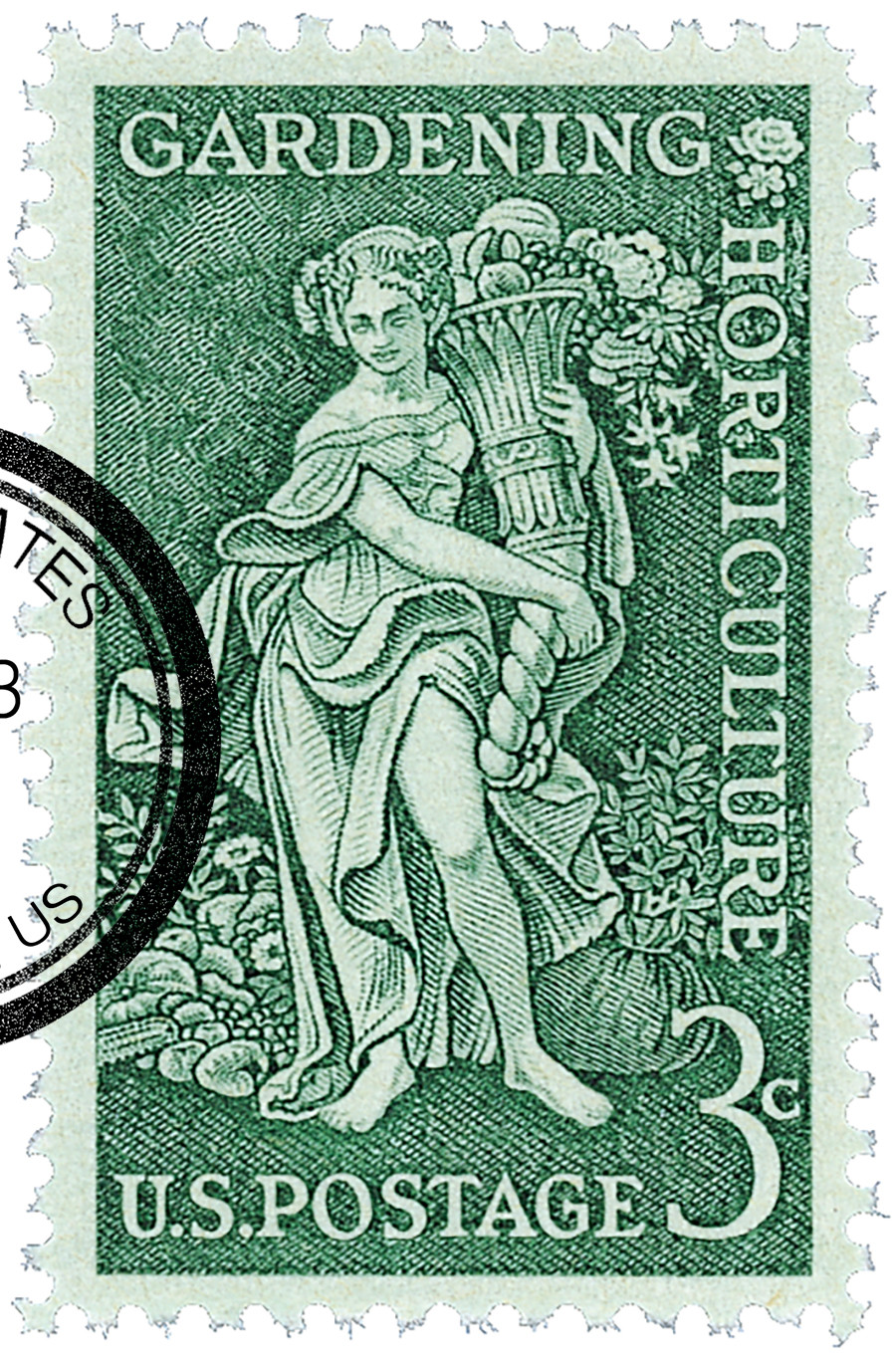1100 - 1958 3c Gardening - Horticulture - Mystic Stamp Company