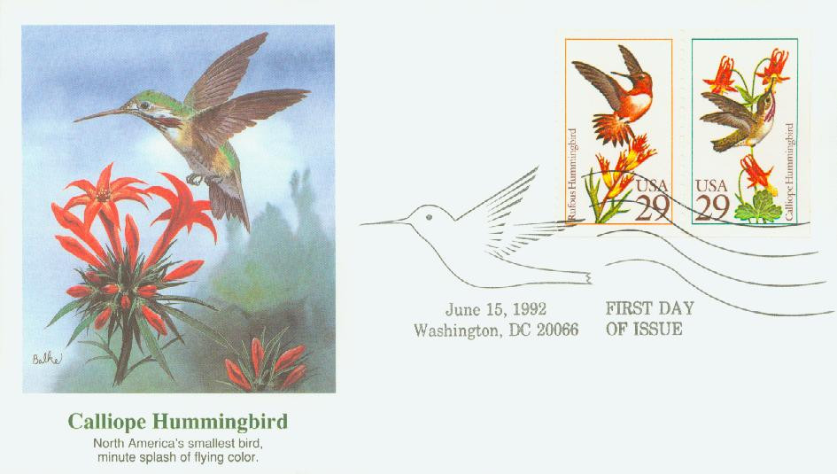 2646 - 1992 29c Hummingbirds: Calliope - Mystic Stamp Company