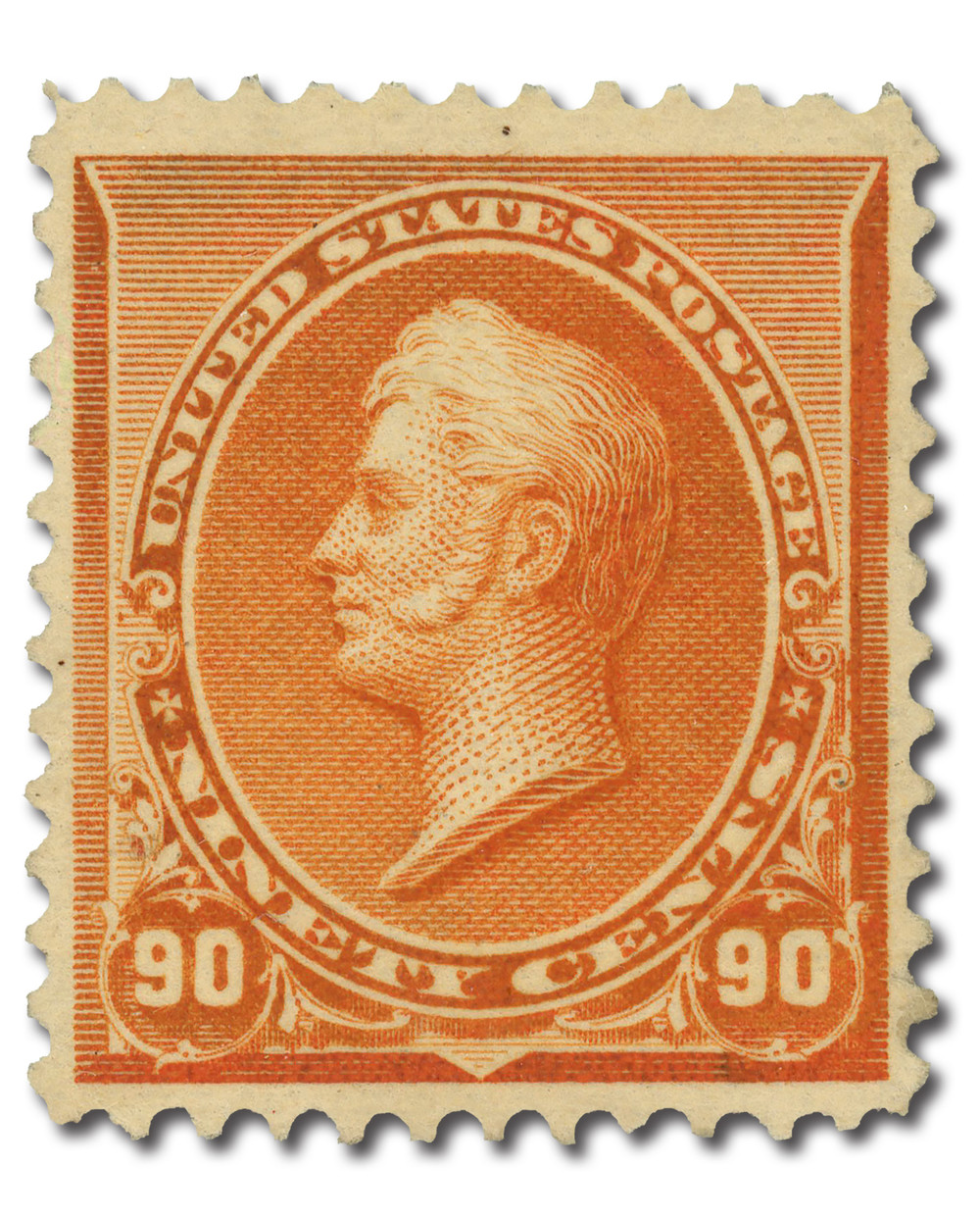 229 - 1890 90c Oliver H. Perry, Orange - Mystic Stamp Company