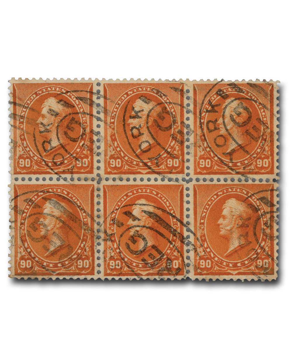 229 - 1890 90c Oliver H. Perry, Orange - Mystic Stamp Company