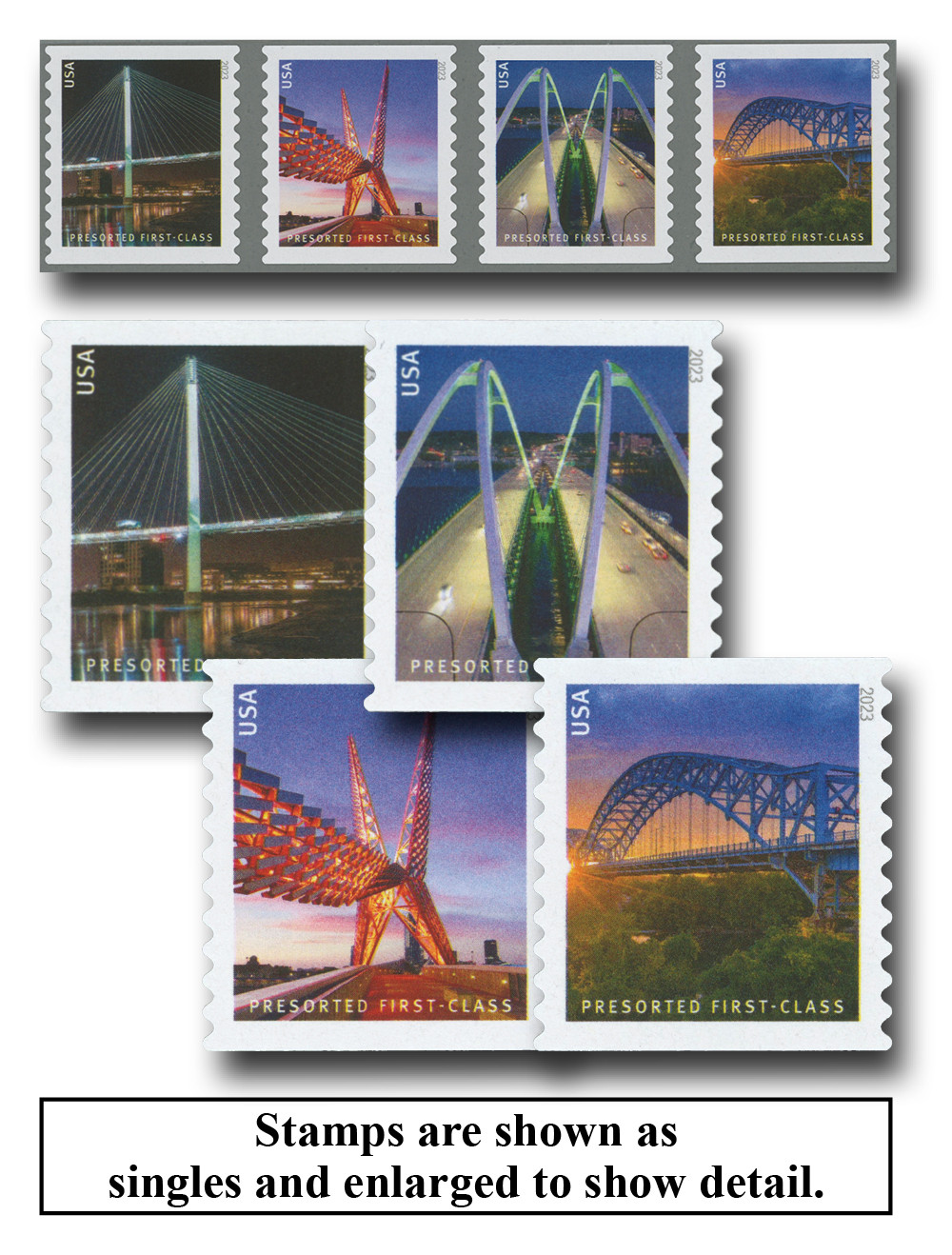 5808-11 - 2023 25c Presort Bridges - Mystic Stamp Company