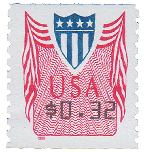 CVP33 - 1996 32c Shield and Bunting, coil - Mystic Stamp Company
