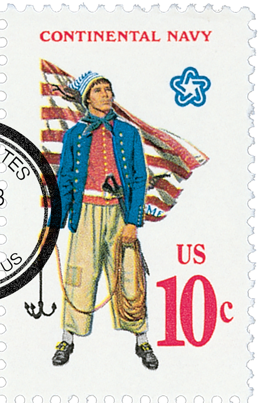 1566 - 1975 10c US Military Uniforms: Continental Navy - Mystic