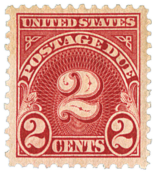 J71 - 1930 2c Postage Due, Carmine, Perf. 11, Unwatermarked