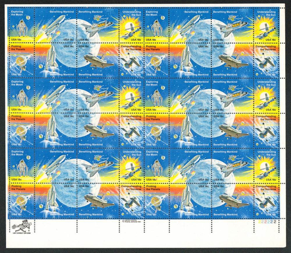 1912-19 - 1981 18c Space Achievement - Mystic Stamp Company