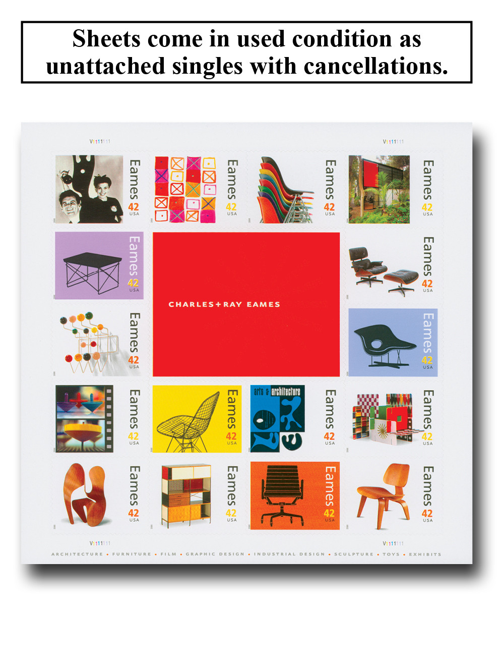 4333 - 2008 42c Charles & Ray Eames - Mystic Stamp Company