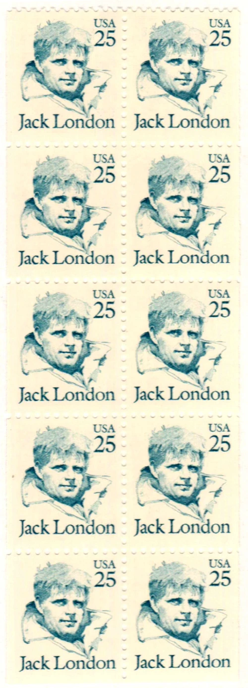 2182a - 1988 25c Great Americans Series: Jack London, Booklet Pane