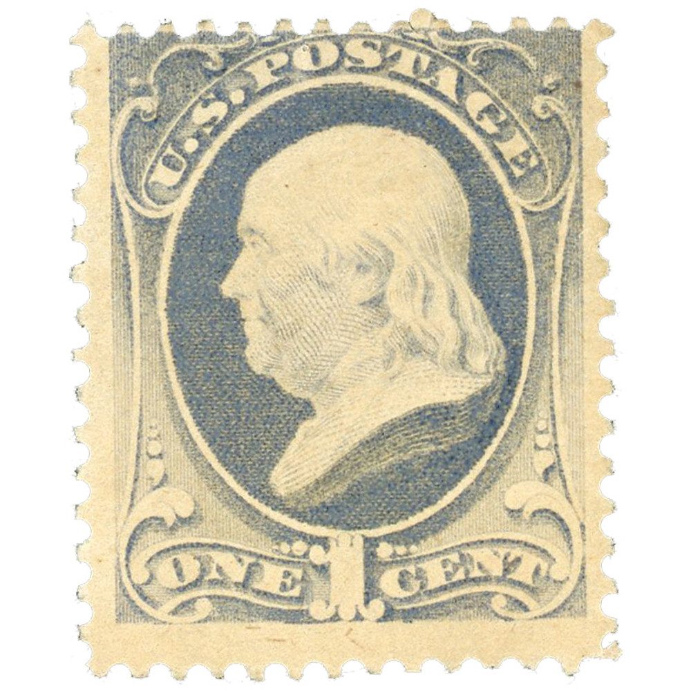 206 - 1881 1c Franklin, Gray Blue, Re-Engraved, Soft Paper