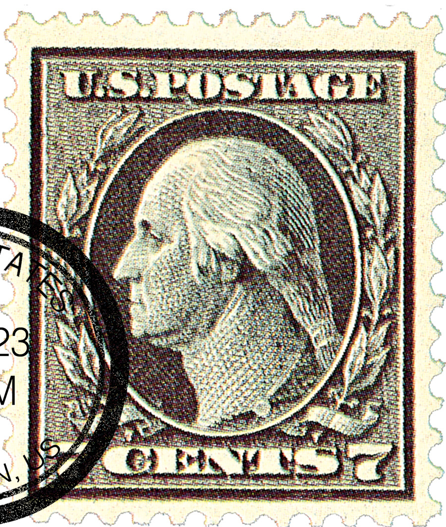 407 - 1914 7c Washington, Black, Single Line Watermark, Perf. 12