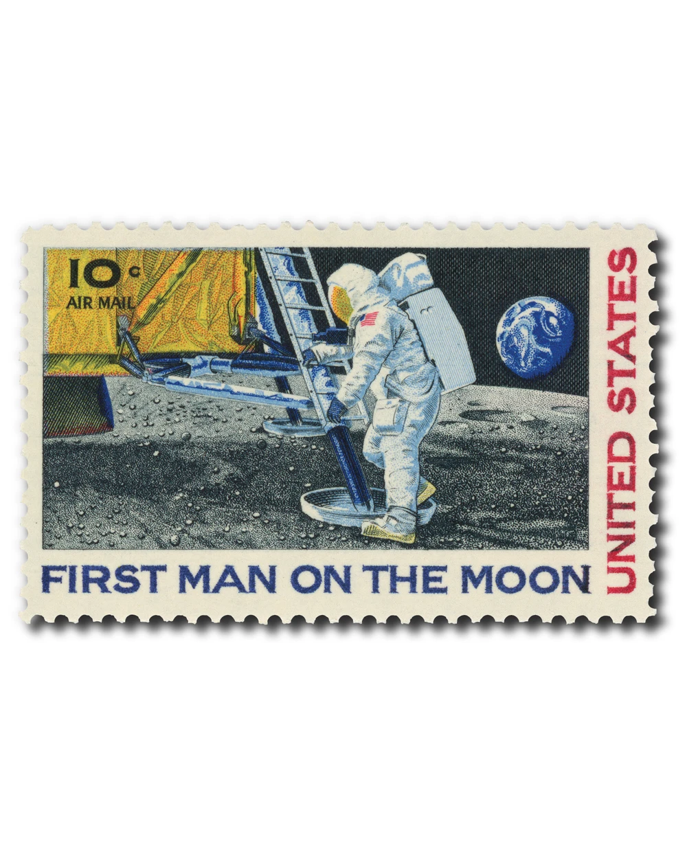 C76 - 1969 10c First Man on the Moon - Mystic Stamp Company