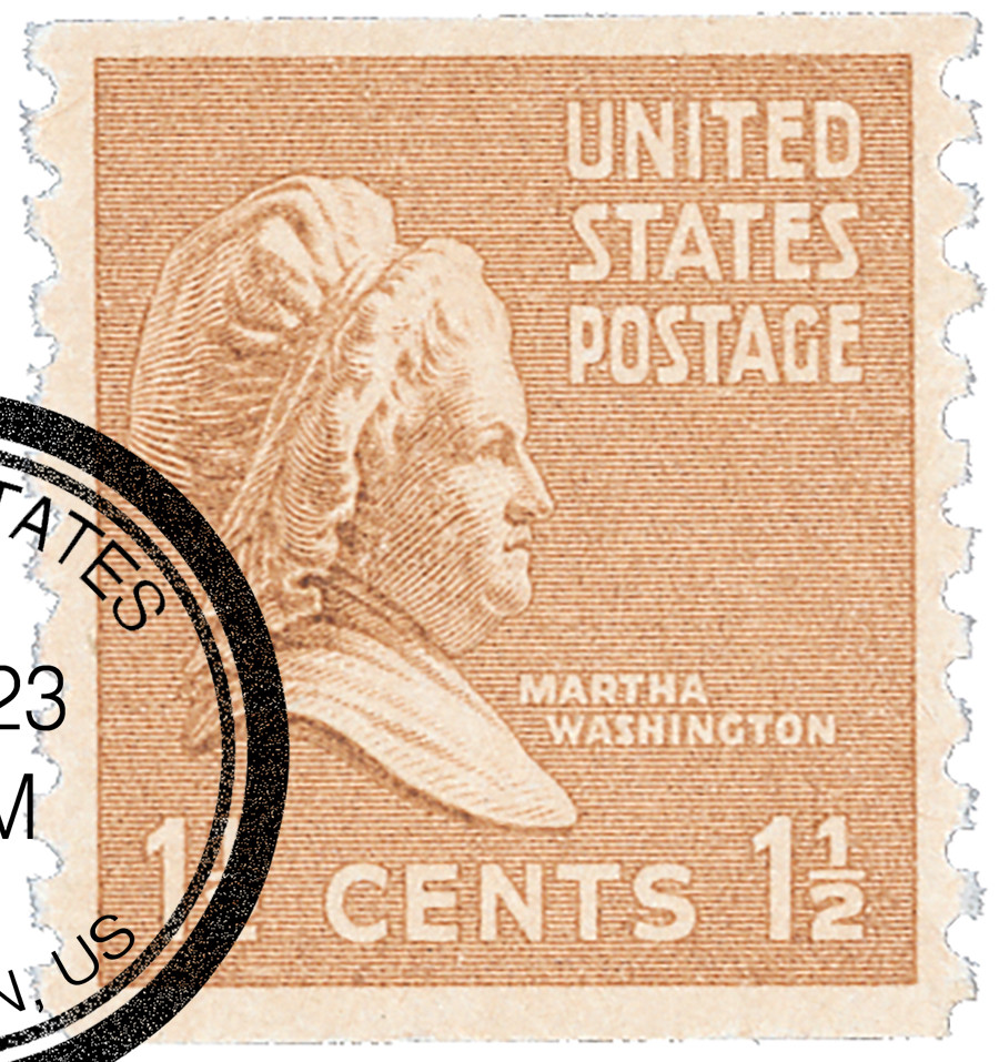 840 - 1939 1 1/2c Martha Washington, Bister Brown, Perf. 10  display picture 1