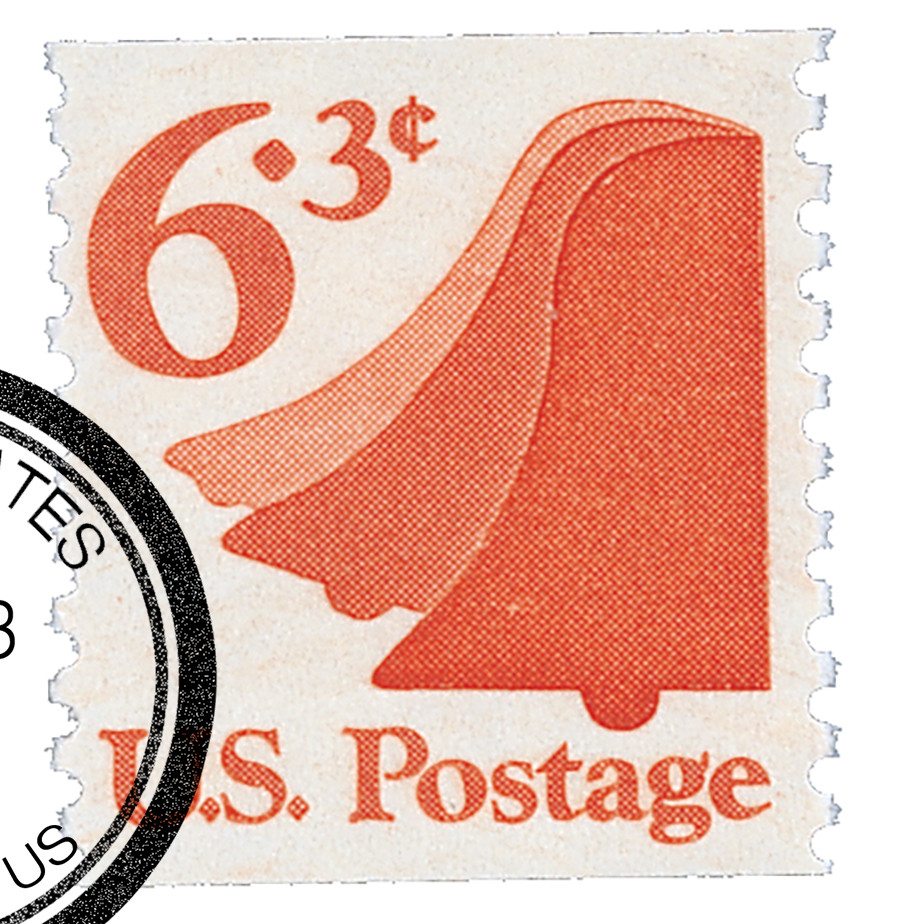 1518 - 1974 6.3c Liberty Bell, Rotary Press, Perf. 10 - Mystic