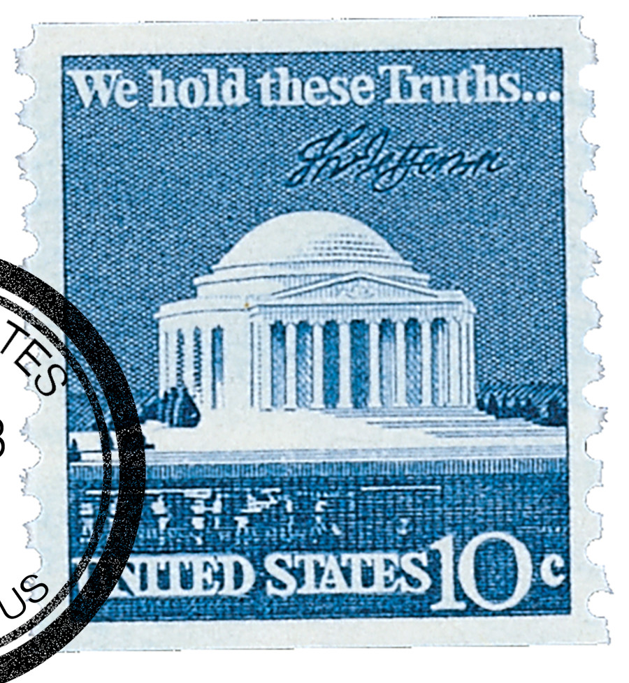 1520 - 1973-74 10c Jefferson Memorial, coil - Mystic Stamp Company