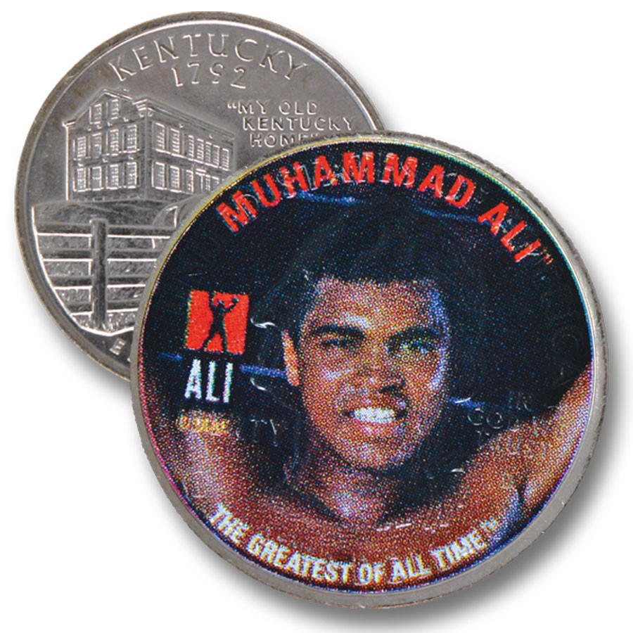 CNS806 - Muhammad Ali Kentucky State Quarter, Arms Raised - Mystic