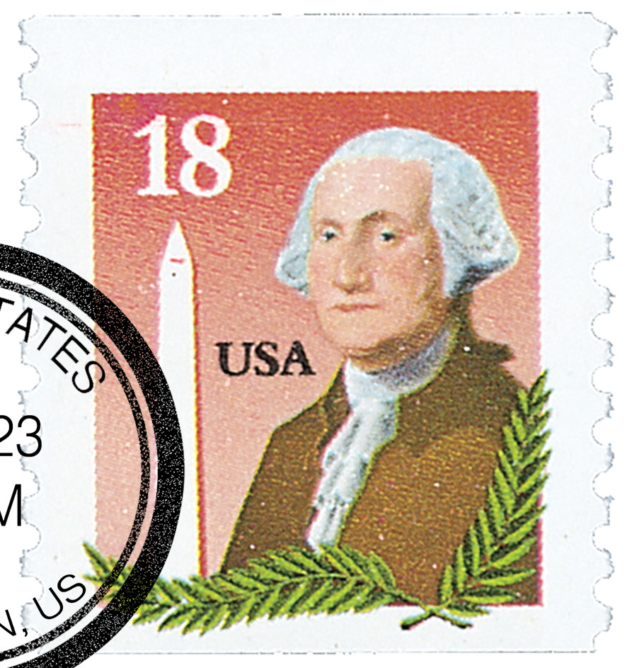2149 - 1985 18c George Washington & Monument - Mystic Stamp Company display picture 1