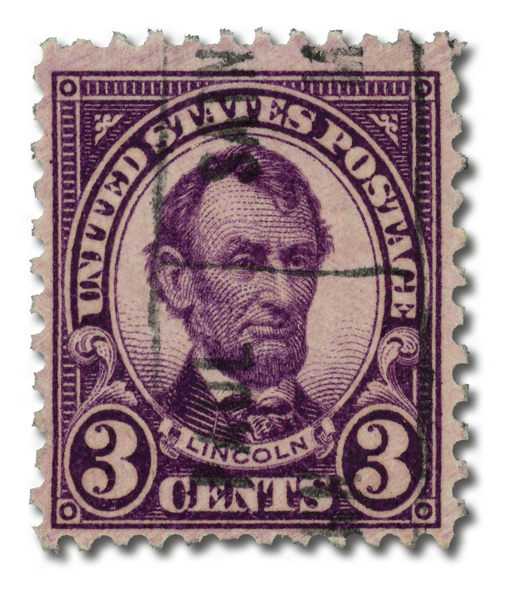 635 - 1927 3c Abraham Lincoln, Violet, Perf. 11x10.5 - Mystic