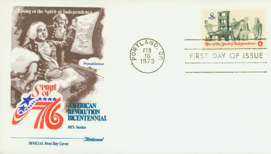 1476 - 1973 8c Colonial Communications: Pamphlet Printing - Mystic
