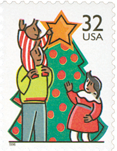 3109 - 1996 32c Christmas Family Scenes: Decorating the Tree