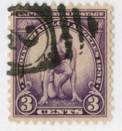 718 - 1932 3c 10th Summer Olympic Games: Runner at Starting Mark