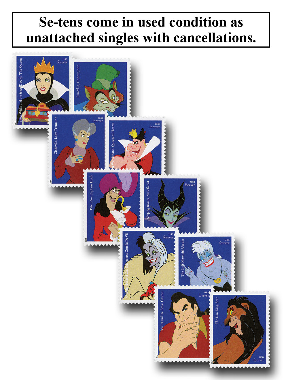 5213-22 - 2017 First-Class Forever Stamp - Disney Villains