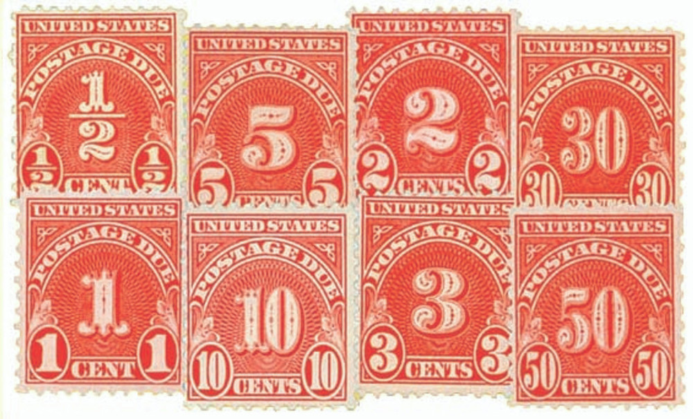 切手32 J79-86 - 1931-32 Postage Due, Set of 8 Stamps - Mystic Stamp Company