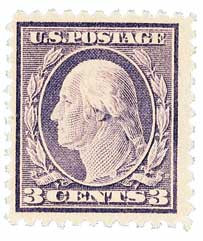 501 - 1917 3c Washington, Light Violet, Unwatermarked, Type I