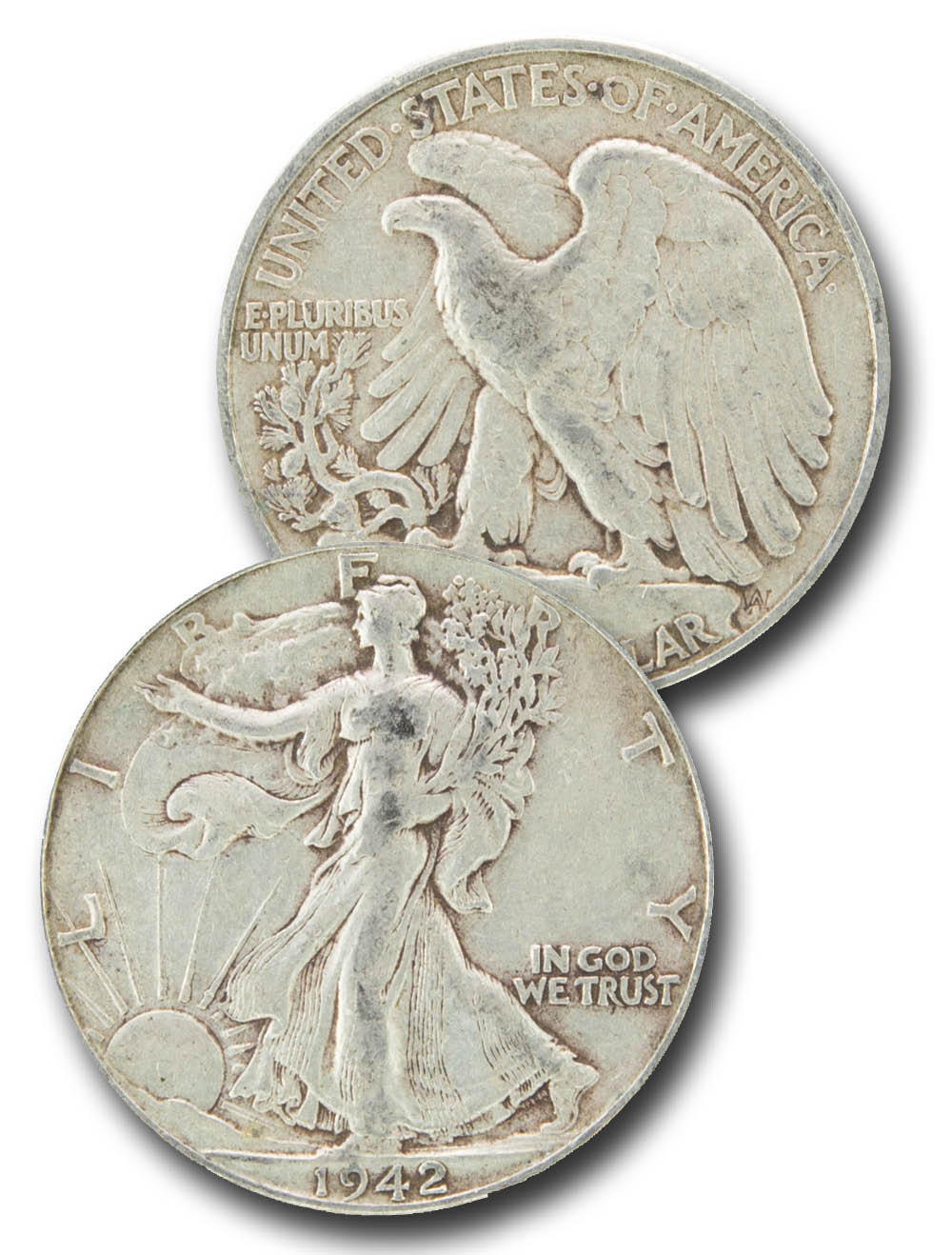 【メイプル銀貨 ２枚セット 】Mr.Victor & Mrs.Victoria CH-942 - 1942 Walking Liberty Half Dollar - Mystic Stamp Company
