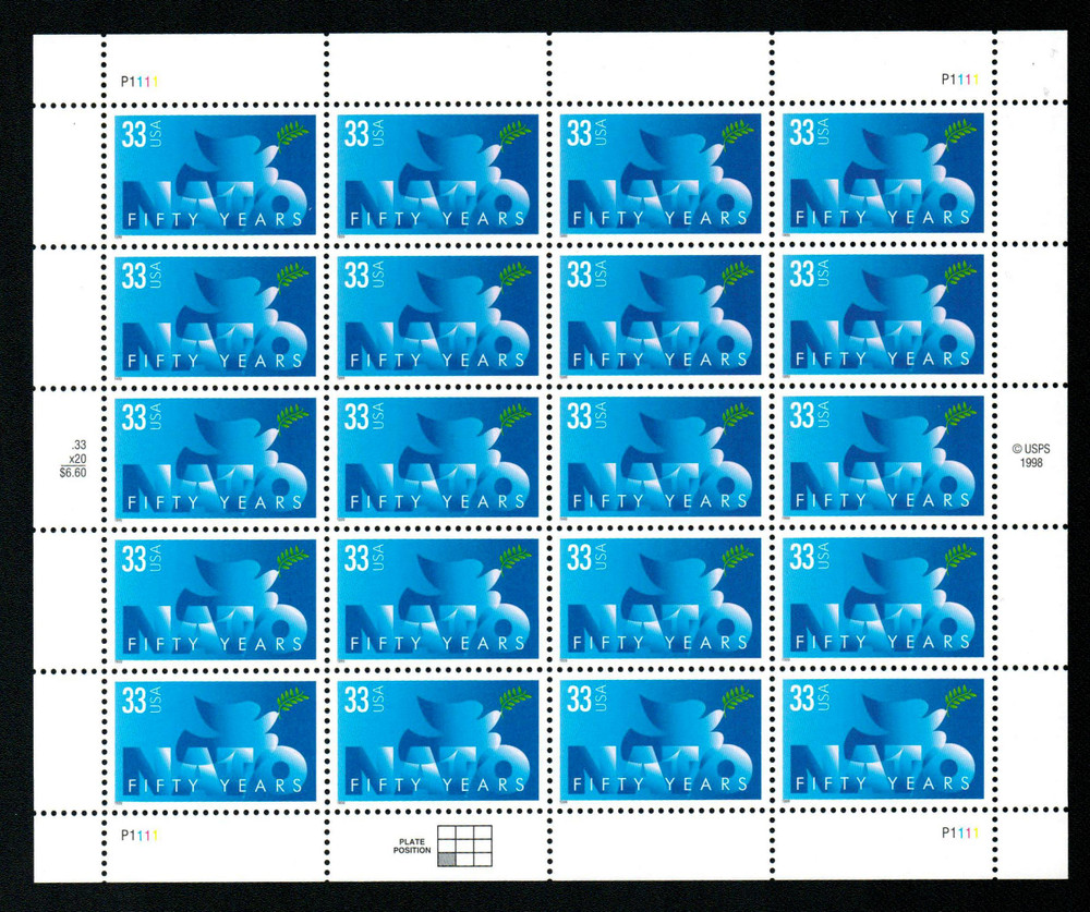 3354 - 1999 33c NATO - Mystic Stamp Company