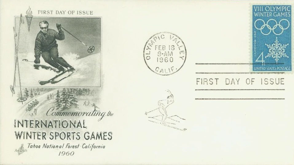 1146 - 1960 4c VIII Olympic Winter Games - Mystic Stamp Company 1146 - 1960 4c VIII Olympic Winter Games - Mystic Stamp Company