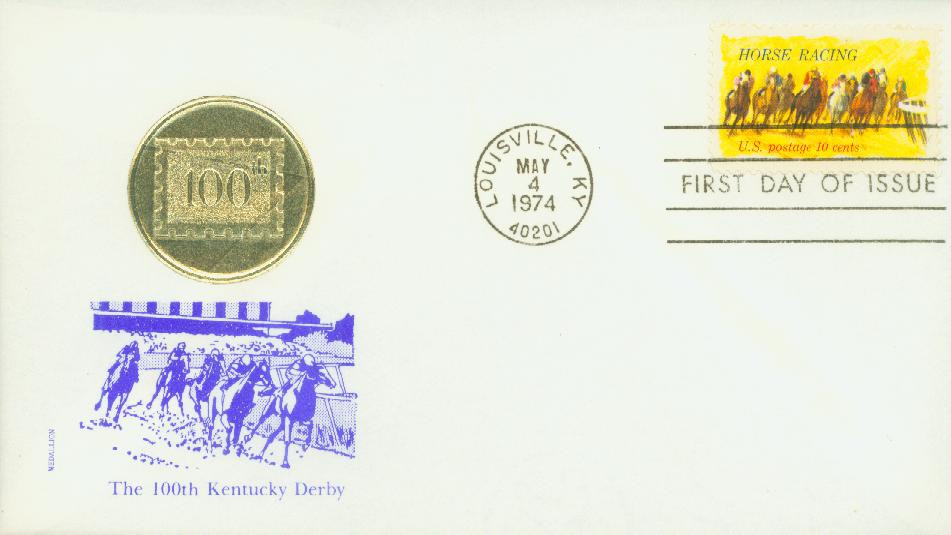 1528 - 1974 10c Horse Racing - Mystic Stamp Company