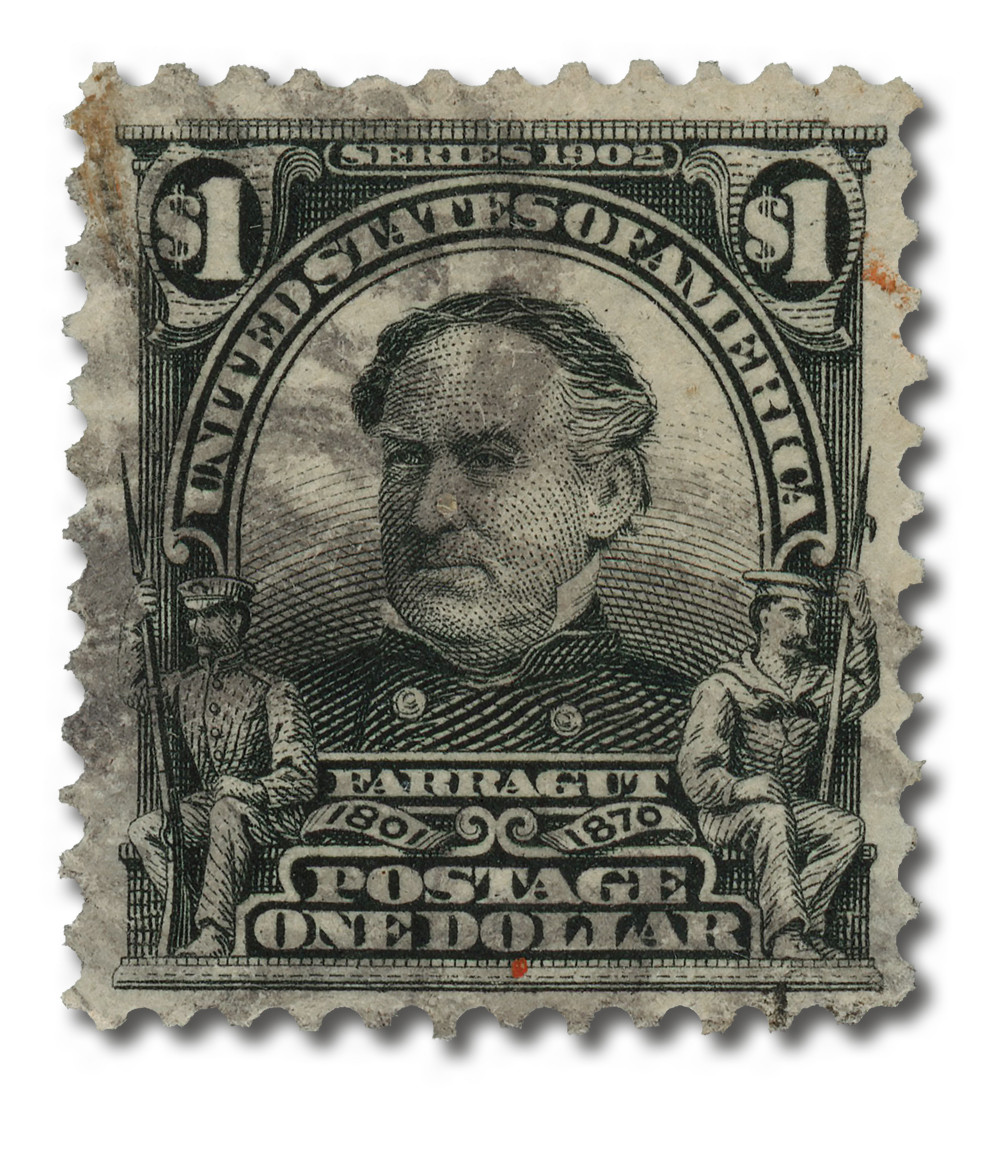 311 - 1903 $1 David G. Farragut, Black, Double Line Watermark