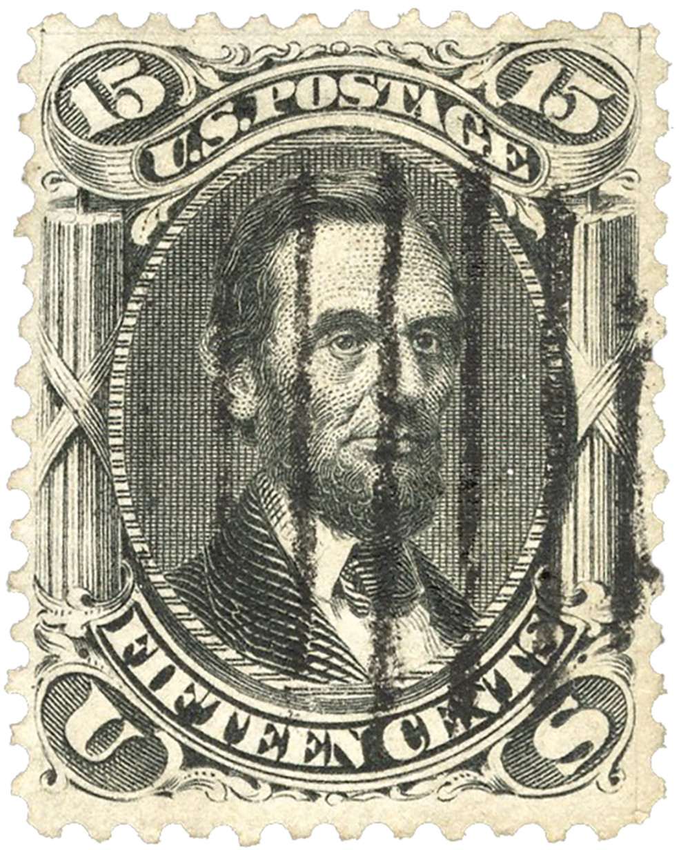 コレクション Limited rare stamps 15 stamps 1867 15¢ Lincoln Z grill sets record in Cherrystone sale of