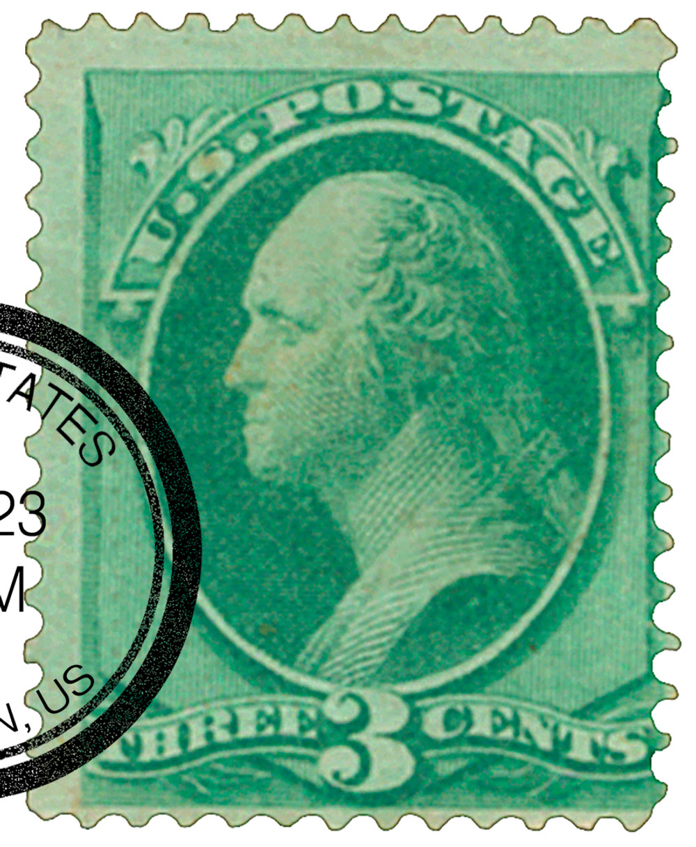 136 - 1870 3c Washington, green 'H Grill' - Mystic Stamp Company