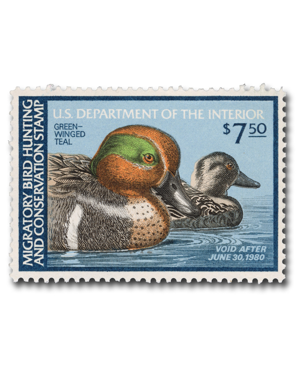RW46 - 1979 $7.50 Federal Duck Stamp - Green-Winged Teal - Mystic