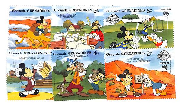 MDS135 - 1988 Disney Pals at SYDPEX, Mint, Set of 6 Stamps
