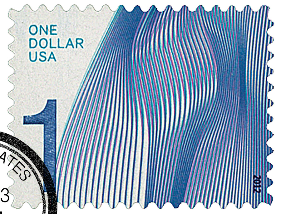 4717 - 2012 $1 Waves of Color: Purple Blue - Mystic Stamp Company