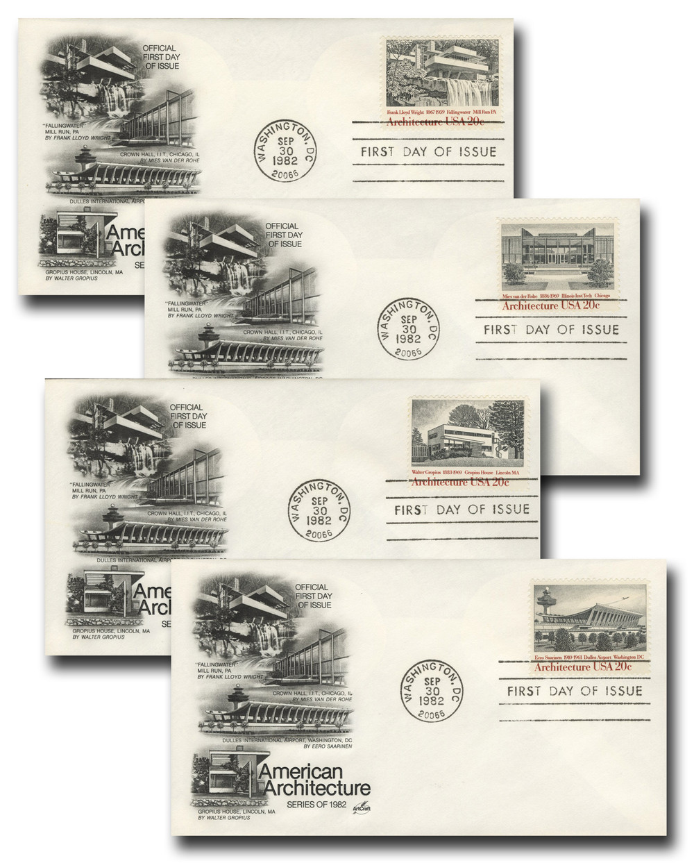 2019-22 - 1982 20c American Architecture - Mystic Stamp Company